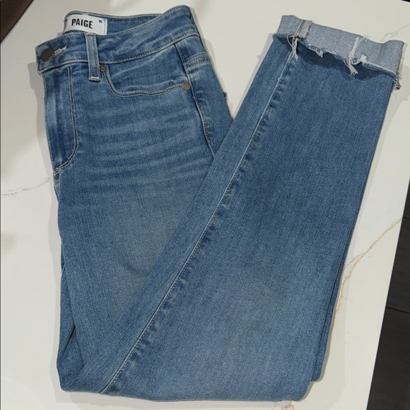 PAIGE Women's Light Blue Ankle Jeans